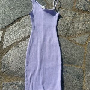 American Threads Purple One Shoulder Bodycon Dress